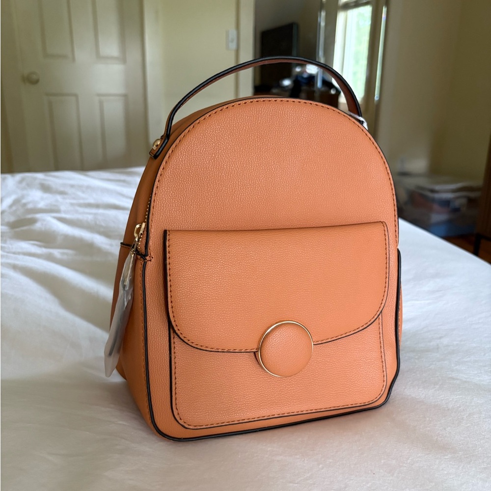 NWT La Terre mini backpack - cognac vegan leather